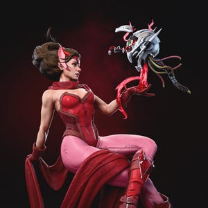 Scarlet witch 3D Model STL | Printable Scarlet Figurine | Digital Sculpture for 3D Printing