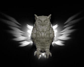 Owl Night Lamp 3D Model: Home Lighting STL File (Digital Download)