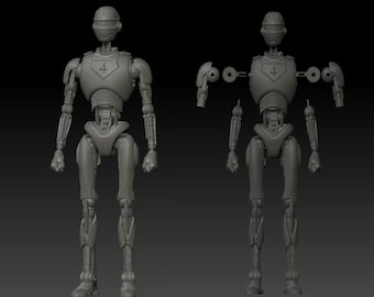 Robot Action Figure STL: Articulated Mannequin 3D Model (Digital Download)