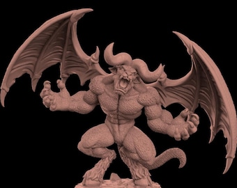 Demon Monster STL Figure - 3D Printable Fantasy Miniature for Tabletop Games