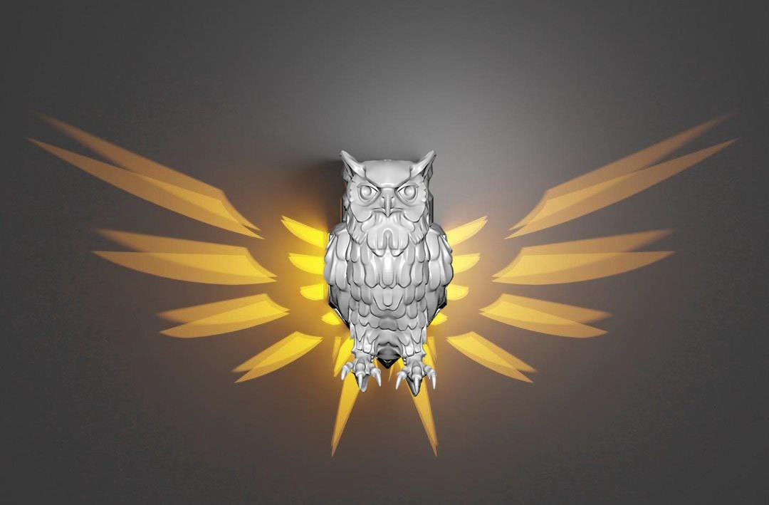 OWL Decoration Wall Design Night Lamp Wall Lighting 3D Print Model 3d
