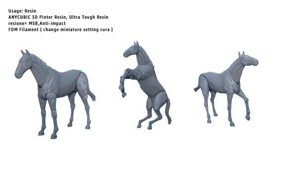 Poseable Horse Action Figure STL File for 3D Printing (Digital Download)