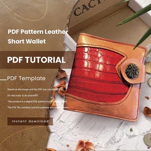 Bifold snap button leather wallet pattern PDF, DIY leathercraft template, sewing pattern, gift for husband,Father’s Day gift,Handmade wallet