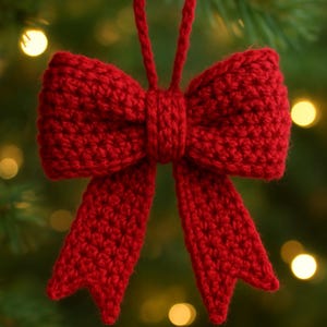 Christmas Bow Crochet Pattern, Beginner Friendly (PDF Pattern)