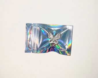 Butterfly Rhinestone Croc Charm