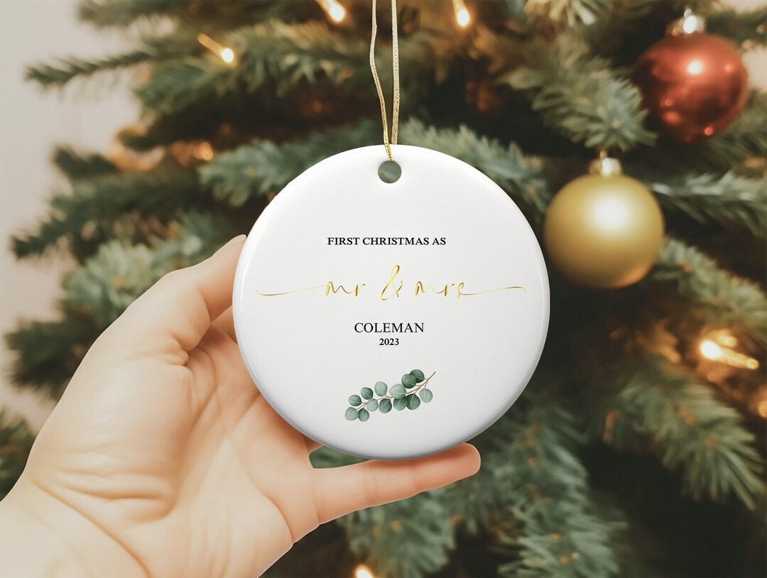 Personalized Just Married 2023 Ornaments First Christmas Etsy