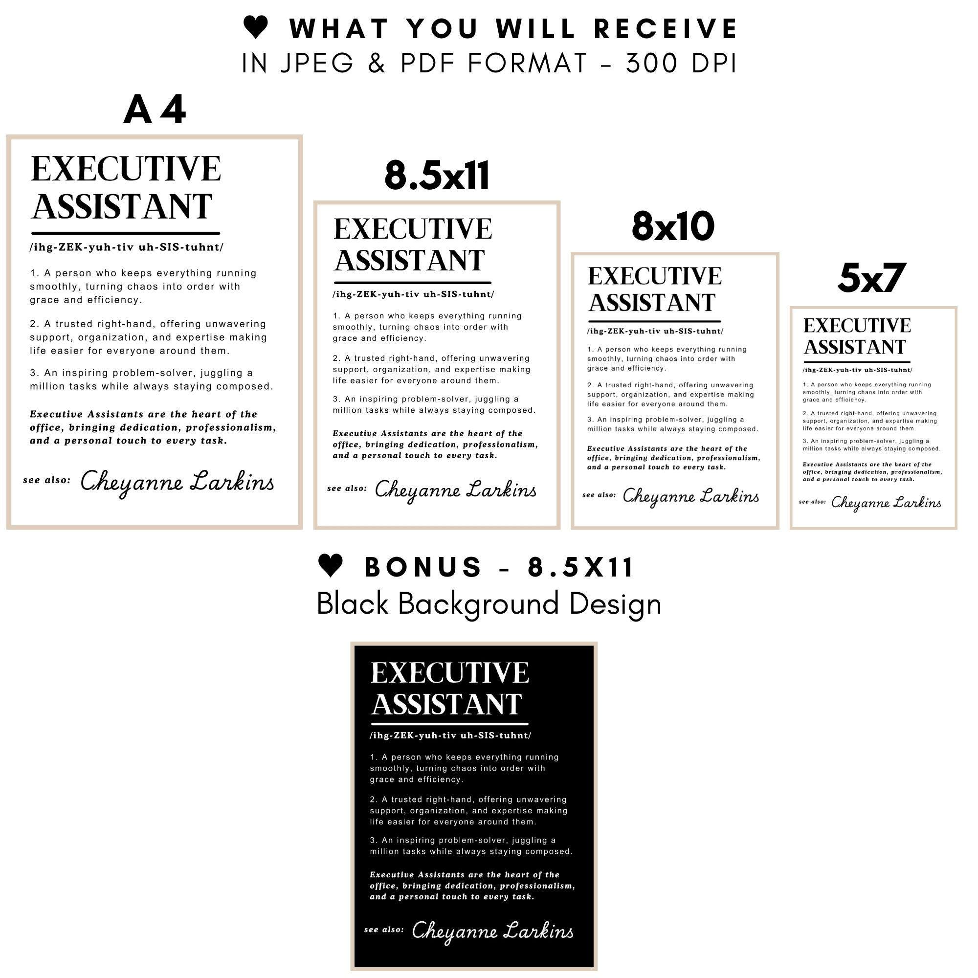 Executive Assistant Definition Print Chaos Coordinator Gifts ...