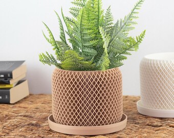 Pot cover / Flower pot (24 colors) indoor “QUADRATUS” collection / 3D printing / planter / design / pot covering