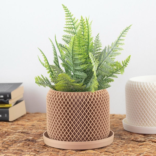 Pot cover / Flower pot (24 colors) indoor “QUADRATUS” collection / 3D printing / planter / design / pot covering