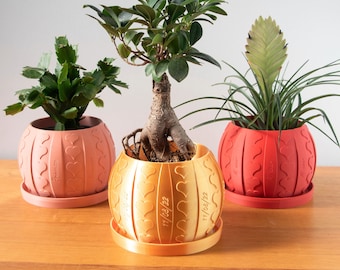 Lot de 3 caches pots de fleur (24 couleurs) d'intérieure collection "AMOR" / impression 3D / jardinière / design / habillage pot