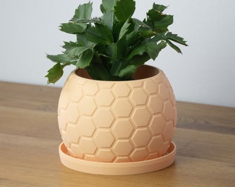 Cache pot / Pot de fleur (24 couleurs) d'intérieure collection "HEXA" / impression 3D / jardinière / design / habillage pot