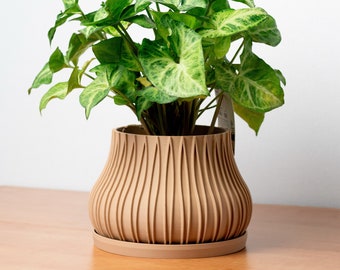 pot cover / Indoor flower pot (24 colors) "FIRE" collection / 3D printing / planter / design / pot covering