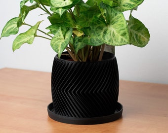 pot cover / Indoor flower pot (24 colors) “SAGITTA” collection / 3D printing / planter / design / pot covering