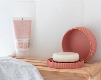 Round soap box "EGO" collection customizable / transport box for cosmetics / personalized gift