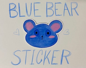 Blue Bear Sticker