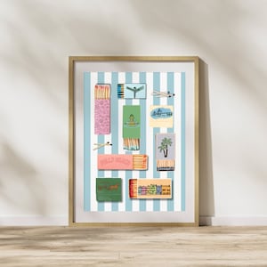 Charleston Matchbox Print | Retro Wall Poster | Customized City Art | Unique Gift