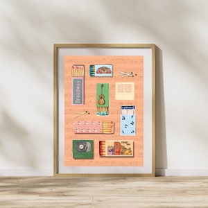 Nashville Matchbox Print | Retro Wall Poster | Customized City Art | Unique Gift