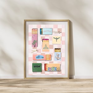 Charleston Matchbox Print | Retro Wall Poster | Customized City Art | Unique Gift