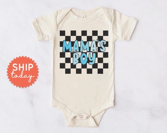 Mamas Boy Onesie®, linda ropa de baby shower, traje de bebé para niño recién nacido, ropa de revelación de género, ropa de niño bebé, (BC-FAM26)