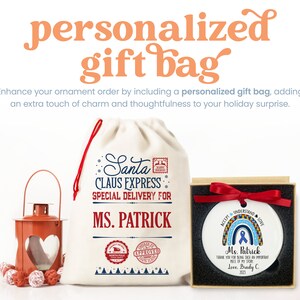 a personalized gift bag next to a candle