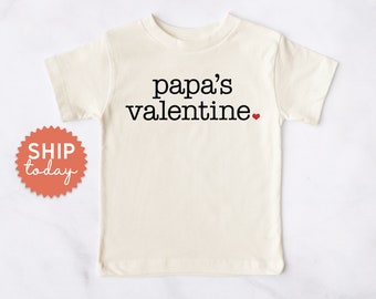 Papa's Valentine Toddler Shirt, Papa Toddler Valentine's Day Clothes, Grandpa Kid Shirt, Kids Holiday Gift, (BC-VAL36)