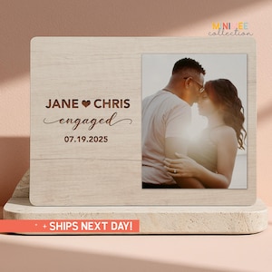Marco personalizado para fotos de compromiso, recuerdo de compromiso, tablero de fotos personalizado para parejas, marco de fotos personalizado para compromiso (PS-COU17)