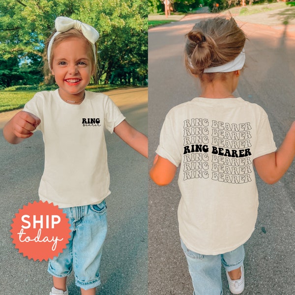 Ring Bearer Front And Back Shirt, Wedding Announcement Gift For Toddler, Wedding Ceremony Tee, Getting Ready Outfit, (FBC-WED19)