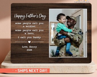 Personalized Fathers Day Gift for Military Dad | Custom Dad Gift from Kids | Military Father Keepsake with Picture  (PS-DAD53)