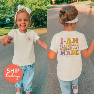 I am Fearfully and Wonderfully Made Toddler T Shirt, Religious Shirts for Kids, Love and Grace Shirt, Toddler Faith Tee, (FBC-REL7)