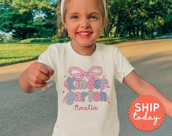 Custom Girls Kindergarten Shirt | Back to School Toddler Tee(BC-SCH194)