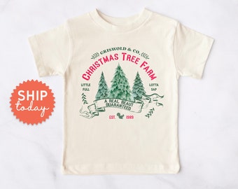 Christmas Tree Farm Toddler Shirt, Kids Christmas Vacation Shirt, Pine Tree Shirt, Holiday Season Tees, Toddler Christmas Party , (BC-CHR21)