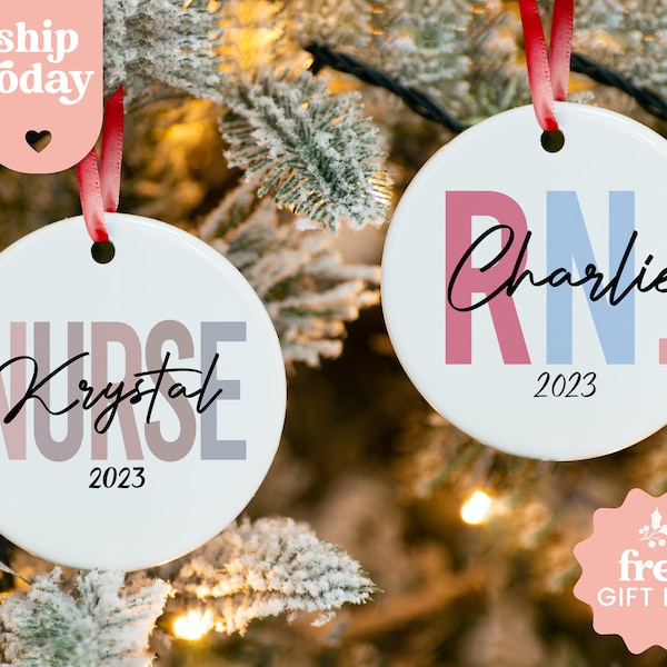 Registered Nurse Ornament, Nurse Graduate Ornament, Nursing Graduation Gift, New Grad RN Gift, Health Care Co-Worker Gift, (CO-138)