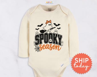 SPOOKY season Baby Onesie - Cute Halloween Ghost Bodysuit - Halloween Baby Shower Gift(BC-HAL186)