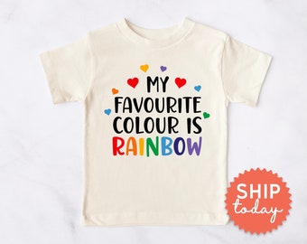 My Favorite Colour Is Rainbow Toddler Shirt, Pride Month Kids Shirt, Same Sex Family, LGBTQ+ Rainbow Kids Shirt, Equality Shirts, (BC-PRI44)