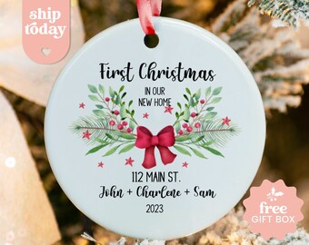 New Home Christmas Ornament, Custom First Christmas New Home Keepsake, Our First Home Christmas Decoration, New House Ornament