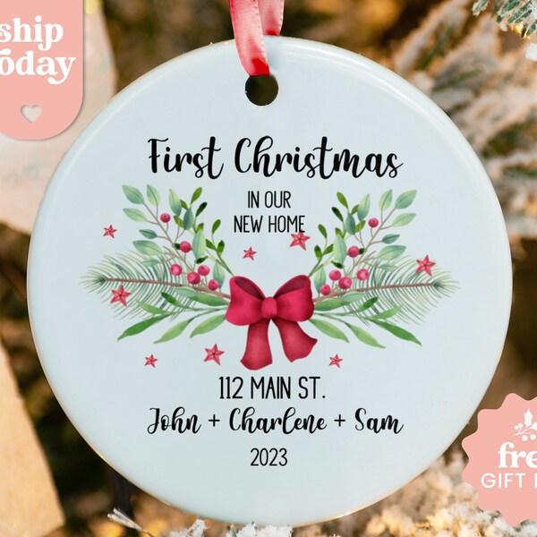 New Home Christmas Ornament, Custom First Christmas New Home Keepsake, Our First Home Christmas Decoration, New House Ornament