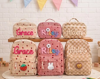 Personalized Backpack and Lunch Bag Set for Kids, Back to School Gift, Kids Backpack, Custom Name Lunch Box
