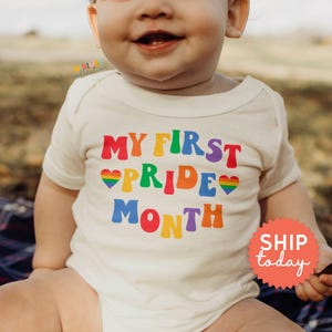 My First Pride Month Onesie® , Rainbow Baby Onesie® , LGBTQ Baby Clothes , 1st Pride Baby Outfit , (BC-PRI6)