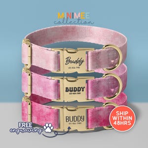 Luxury Velvet Dog Collar Baby Pink Colour, Personalized Dog Collar And Leash, Adjustable Puppy Collar For Wedding, (DC-50)