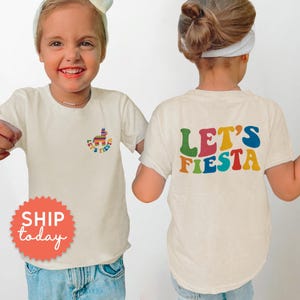 Let's Fiesta Shirt, Cinco De Mayo Tees For Toddler, Mexican Vacation Party Apparel, Front And Back Kids Clothing, (FBC-CDM4) image 1