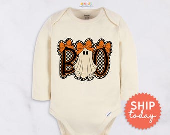 Boo Baby Onesies® Brand - Retro Halloween Ghost Bodysuit - Cute Fall Baby Outfit(BC-HAL177)