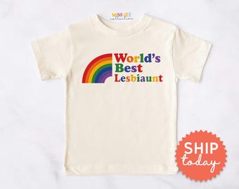 Rainbow Pride Lesbiaunty Toddler Shirt | LGBTQ Lesbian Aunt Gift | Pride Month Apparel (BC-PRI110)