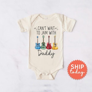 Father's Day Baby Onesies® Brand, Music Baby Gift, Can't Wait to Jam with Daddy, Cute Baby Shower Gift, Father's Day Outfit Baby(BC-DAD83)