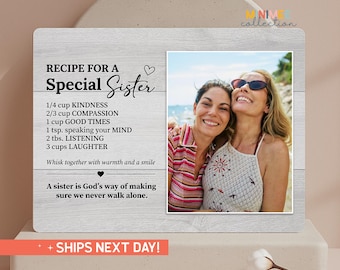Sister Birthday Gift, Recipe for Sister Picture Frame Keepsake, Big Sister Gift(PS-TRE3)