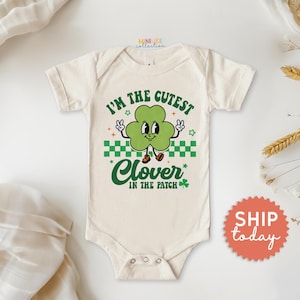 I'm The Cutest Clover in the Patch Onesies® Brand, Funny Baby Bodysuit, St Patricks Baby Gift, Baby 1st Saint Patty's Day Outfit, (BC-STP10)