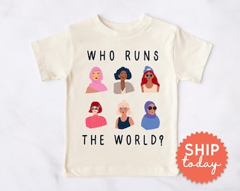 Chemise girl power pour tout-petits, chemise féministe pour filles et enfants, chemise rétro autonomisation des femmes pour jeunes, chemise jolie fille (BC-WOM28)