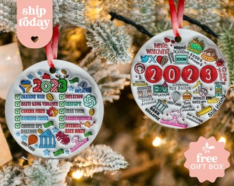 2023 Christmas Ornament, Major Events Ornament, Year to Remember Ornament, Funny 2023 Commemorative Ornament, Christmas Decor, Xmas Ornament