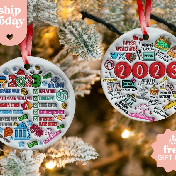 2023 Christmas Ornament, Major Events Ornament, Year to Remember Ornament, Funny 2023 Commemorative Ornament, Christmas Decor, Xmas Ornament