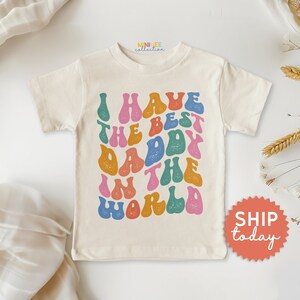 「私には世界一のパパがいる」シャツ、クールなパパのTシャツ、父の日アパレル、幼児の初めての父の日の衣装、(BC-DAD74)