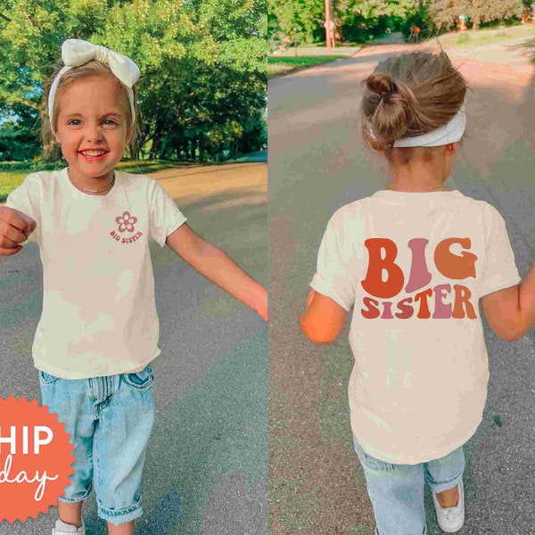 Big Sis Toddler Shirt, Cute Gift For Biggest Sister To Be, Sister Hood Clothing, New Sister Announcement Apparel, (FBC-FAM12)